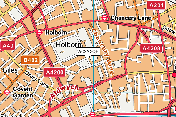 WC2A 3QH map - OS VectorMap District (Ordnance Survey) WC2A 3QH map - OS VectorMap District (Ordnance Survey)
