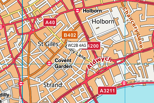 WC2B 4AG map - OS VectorMap District (Ordnance Survey) WC2B 4AG map - OS VectorMap District (Ordnance Survey)