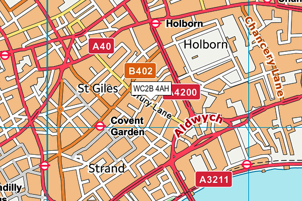 WC2B 4AH map - OS VectorMap District (Ordnance Survey) WC2B 4AH map - OS VectorMap District (Ordnance Survey)