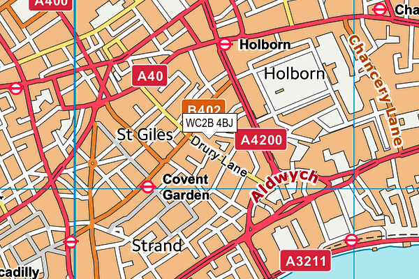 WC2B 4BJ map - OS VectorMap District (Ordnance Survey)