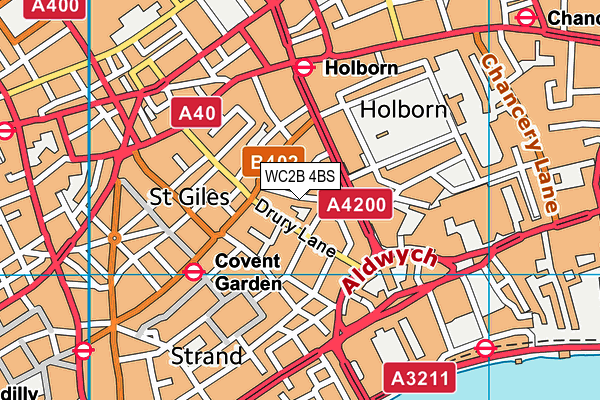 WC2B 4BS map - OS VectorMap District (Ordnance Survey)