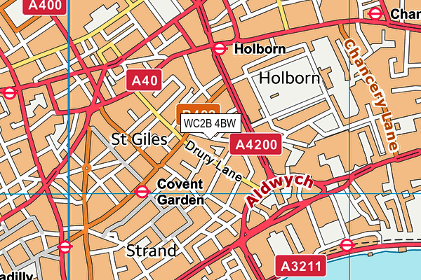 WC2B 4BW map - OS VectorMap District (Ordnance Survey)