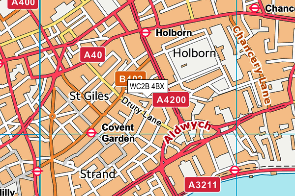 WC2B 4BX map - OS VectorMap District (Ordnance Survey)
