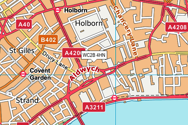 WC2B 4HN map - OS VectorMap District (Ordnance Survey) WC2B 4HN map - OS VectorMap District (Ordnance Survey)
