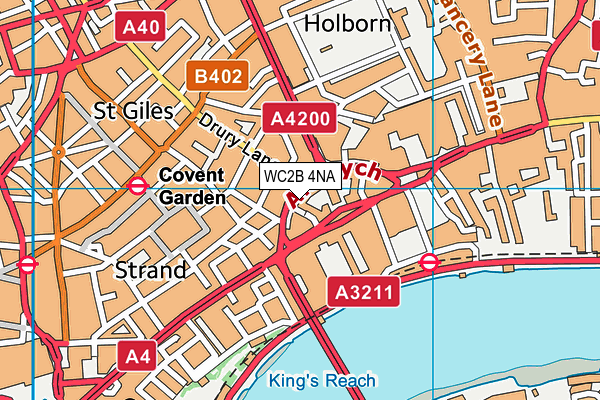 WC2B 4NA map - OS VectorMap District (Ordnance Survey) WC2B 4NA map - OS VectorMap District (Ordnance Survey)