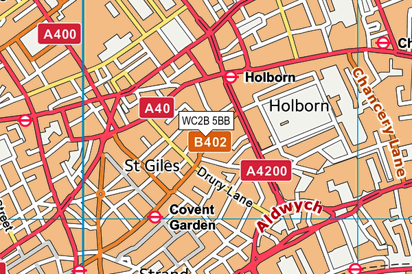 WC2B 5BB map - OS VectorMap District (Ordnance Survey)