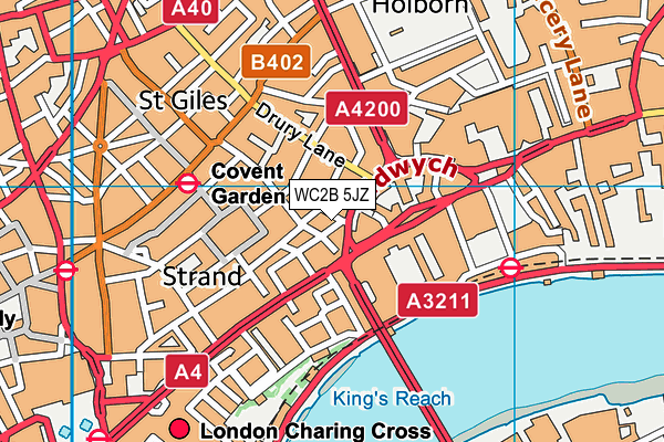 WC2B 5JZ map - OS VectorMap District (Ordnance Survey) WC2B 5JZ map - OS VectorMap District (Ordnance Survey)