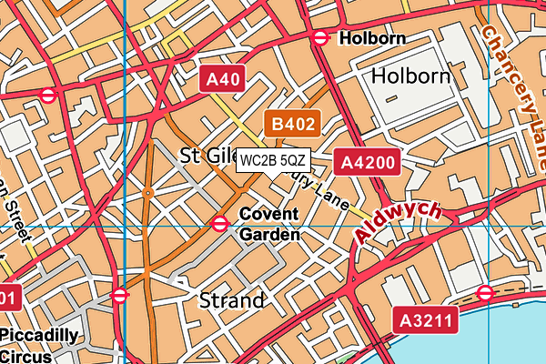 WC2B 5QZ map - OS VectorMap District (Ordnance Survey) WC2B 5QZ map - OS VectorMap District (Ordnance Survey)