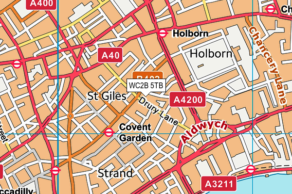 WC2B 5TB map - OS VectorMap District (Ordnance Survey) WC2B 5TB map - OS VectorMap District (Ordnance Survey)