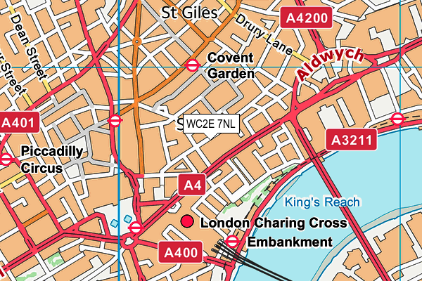 WC2E 7NL map - OS VectorMap District (Ordnance Survey) WC2E 7NL map - OS VectorMap District (Ordnance Survey)
