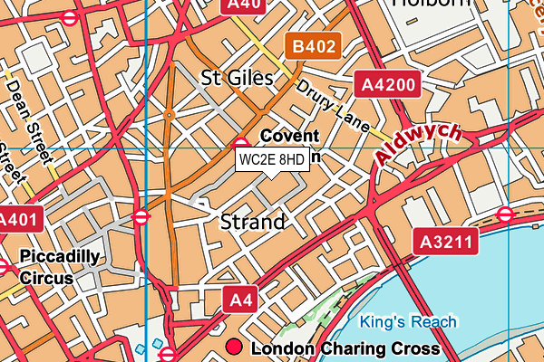 WC2E 8HD map - OS VectorMap District (Ordnance Survey) WC2E 8HD map - OS VectorMap District (Ordnance Survey)