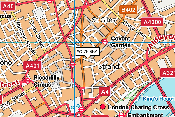 WC2E 9BA map - OS VectorMap District (Ordnance Survey) WC2E 9BA map - OS VectorMap District (Ordnance Survey)