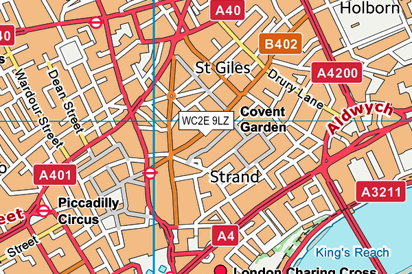 WC2E 9LZ map - OS VectorMap District (Ordnance Survey) WC2E 9LZ map - OS VectorMap District (Ordnance Survey)