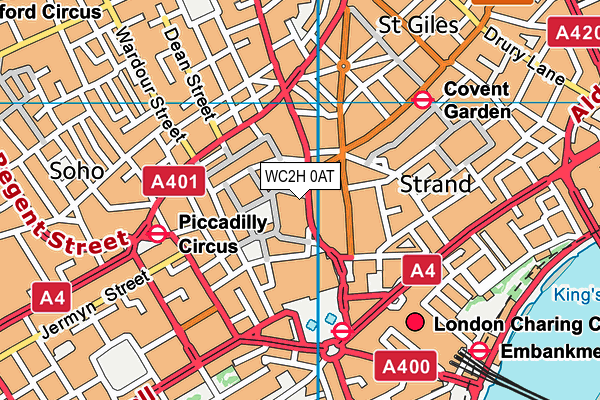 WC2H 0AT map - OS VectorMap District (Ordnance Survey)