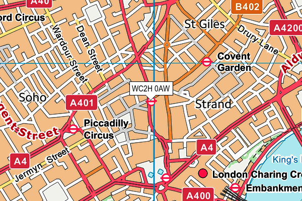 WC2H 0AW map - OS VectorMap District (Ordnance Survey) WC2H 0AW map - OS VectorMap District (Ordnance Survey)