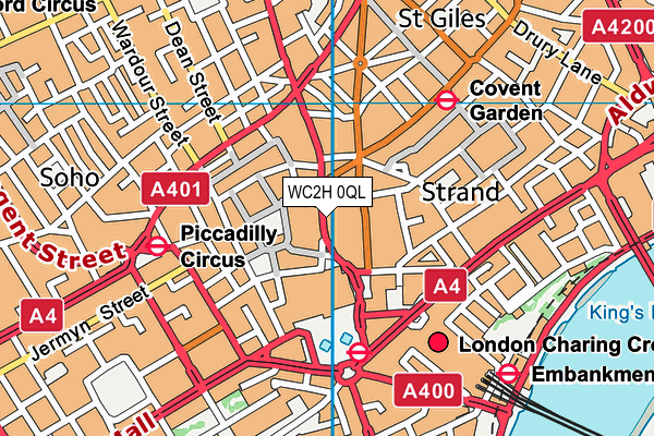WC2H 0QL map - OS VectorMap District (Ordnance Survey) WC2H 0QL map - OS VectorMap District (Ordnance Survey)