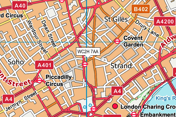 WC2H 7AA map - OS VectorMap District (Ordnance Survey) WC2H 7AA map - OS VectorMap District (Ordnance Survey)