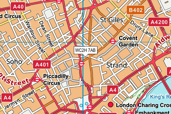 WC2H 7AB map - OS VectorMap District (Ordnance Survey) WC2H 7AB map - OS VectorMap District (Ordnance Survey)
