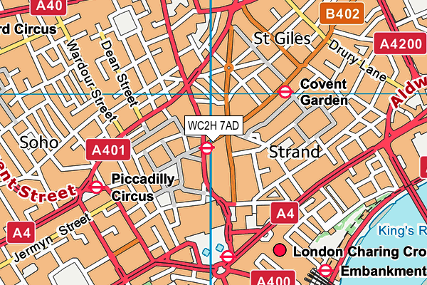 WC2H 7AD map - OS VectorMap District (Ordnance Survey)