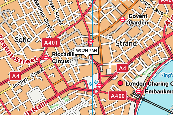 WC2H 7AH map - OS VectorMap District (Ordnance Survey)