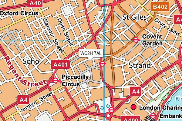 WC2H 7AL map - OS VectorMap District (Ordnance Survey)