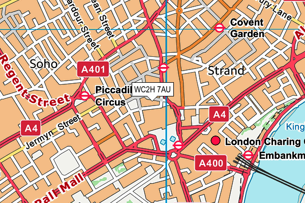 WC2H 7AU map - OS VectorMap District (Ordnance Survey)