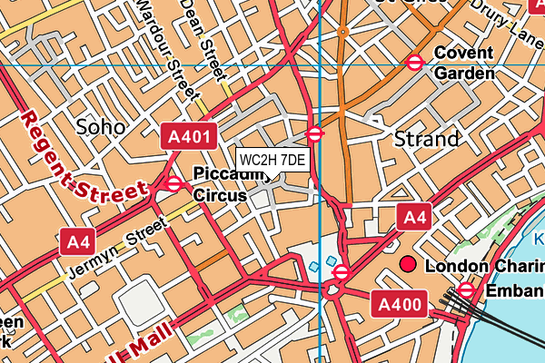 WC2H 7DE map - OS VectorMap District (Ordnance Survey)