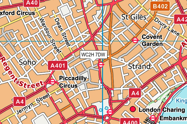 WC2H 7DW map - OS VectorMap District (Ordnance Survey)