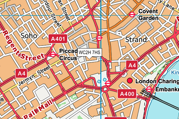 WC2H 7HS map - OS VectorMap District (Ordnance Survey) WC2H 7HS map - OS VectorMap District (Ordnance Survey)