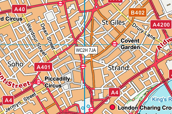 WC2H 7JA map - OS VectorMap District (Ordnance Survey) WC2H 7JA map - OS VectorMap District (Ordnance Survey)