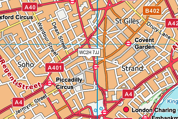 WC2H 7JJ map - OS VectorMap District (Ordnance Survey)