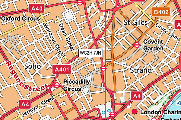 WC2H 7JN map - OS VectorMap District (Ordnance Survey) WC2H 7JN map - OS VectorMap District (Ordnance Survey)