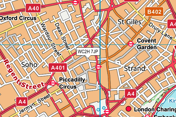 WC2H 7JP map - OS VectorMap District (Ordnance Survey) WC2H 7JP map - OS VectorMap District (Ordnance Survey)