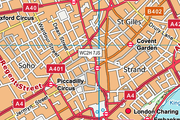 WC2H 7JS map - OS VectorMap District (Ordnance Survey) WC2H 7JS map - OS VectorMap District (Ordnance Survey)