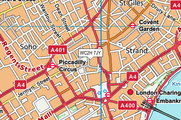 WC2H 7JY map - OS VectorMap District (Ordnance Survey) WC2H 7JY map - OS VectorMap District (Ordnance Survey)