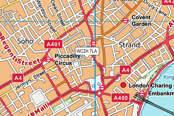 WC2H 7LA map - OS VectorMap District (Ordnance Survey)