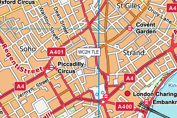 WC2H 7LE map - OS VectorMap District (Ordnance Survey) WC2H 7LE map - OS VectorMap District (Ordnance Survey)