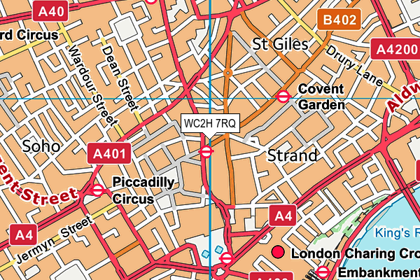WC2H 7RQ map - OS VectorMap District (Ordnance Survey) WC2H 7RQ map - OS VectorMap District (Ordnance Survey)