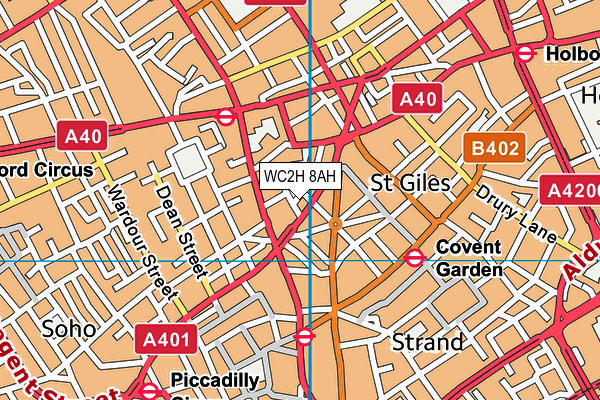 WC2H 8AH map - OS VectorMap District (Ordnance Survey)