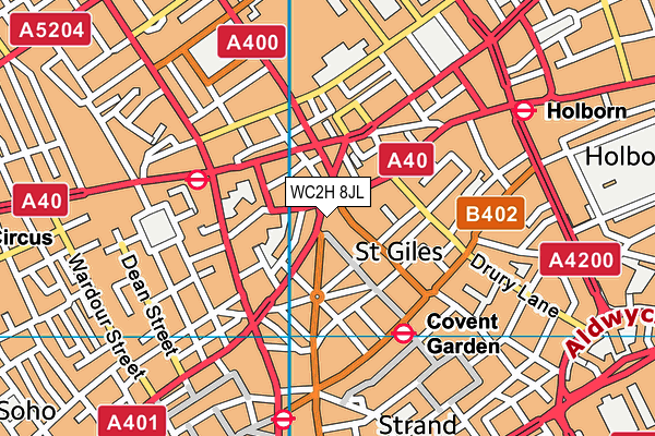 WC2H 8JL map - OS VectorMap District (Ordnance Survey) WC2H 8JL map - OS VectorMap District (Ordnance Survey)