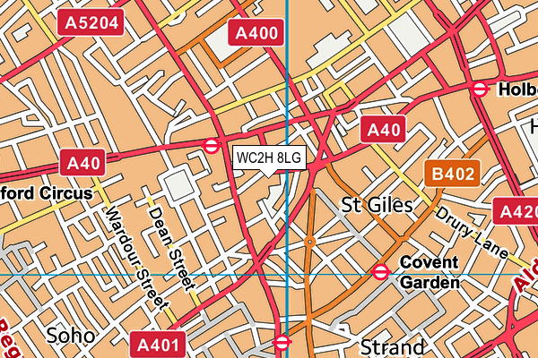 WC2H 8LG map - OS VectorMap District (Ordnance Survey) WC2H 8LG map - OS VectorMap District (Ordnance Survey)