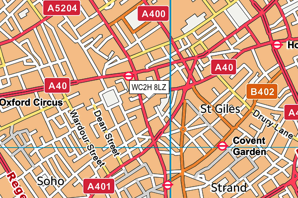 WC2H 8LZ map - OS VectorMap District (Ordnance Survey)