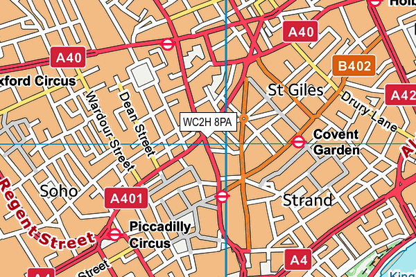 WC2H 8PA map - OS VectorMap District (Ordnance Survey) WC2H 8PA map - OS VectorMap District (Ordnance Survey)