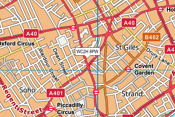 WC2H 8PW map - OS VectorMap District (Ordnance Survey) WC2H 8PW map - OS VectorMap District (Ordnance Survey)