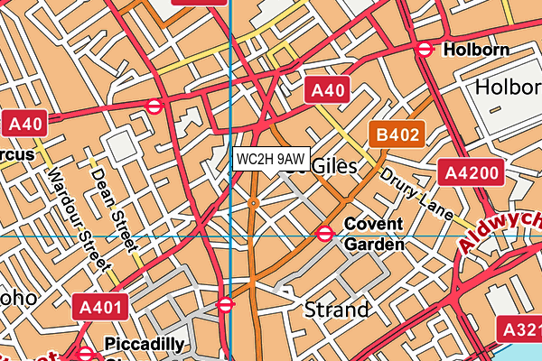WC2H 9AW map - OS VectorMap District (Ordnance Survey)