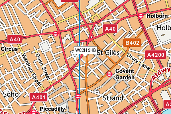 WC2H 9HB map - OS VectorMap District (Ordnance Survey) WC2H 9HB map - OS VectorMap District (Ordnance Survey)