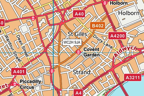 WC2H 9JA map - OS VectorMap District (Ordnance Survey)
