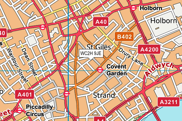 WC2H 9JE map - OS VectorMap District (Ordnance Survey) WC2H 9JE map - OS VectorMap District (Ordnance Survey)