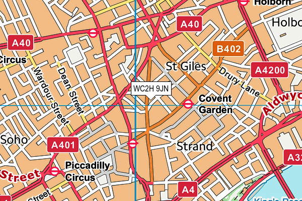 WC2H 9JN map - OS VectorMap District (Ordnance Survey)