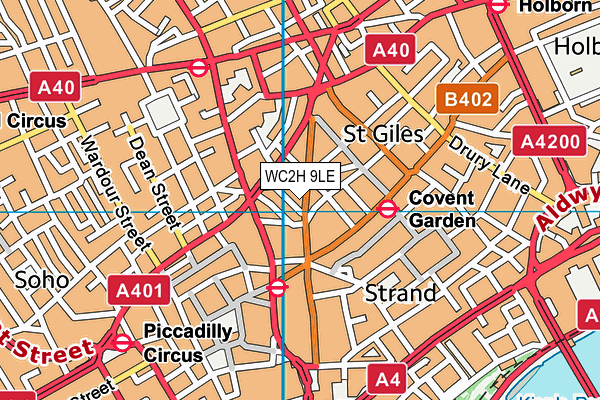 WC2H 9LE map - OS VectorMap District (Ordnance Survey) WC2H 9LE map - OS VectorMap District (Ordnance Survey)